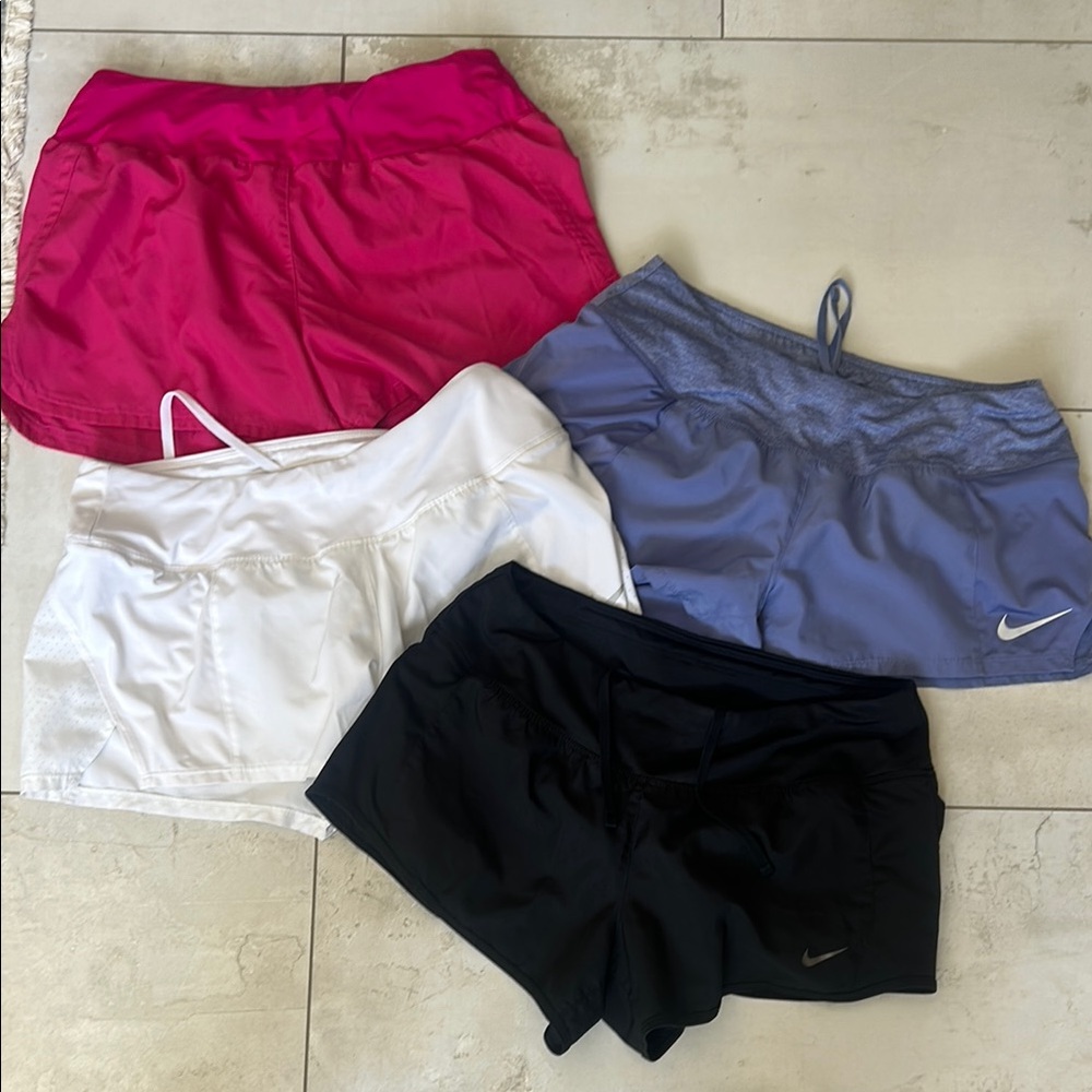 Nike Women's Shorts Set in Pink, Blue, White, and Black